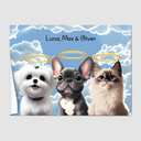 Cartoon Memorial Poster One, Two or Three Pets Poster Three 12"x16" Poster-Only