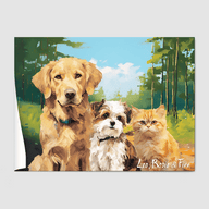 Classic Forest Poster One, Two or Three Pets Poster Three 12"x16" Poster-Only