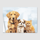 Classic Soft Sky Poster One, Two or Three Pets Poster Three 12"x16" Poster-Only