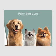 Modern Sage Serenity Poster One, Two or Three Pets Poster Three 12"x16" Poster-Only