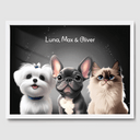 Cartoon Magical Twilight Poster One, Two or Three Pets Poster Three 12"x16" White
