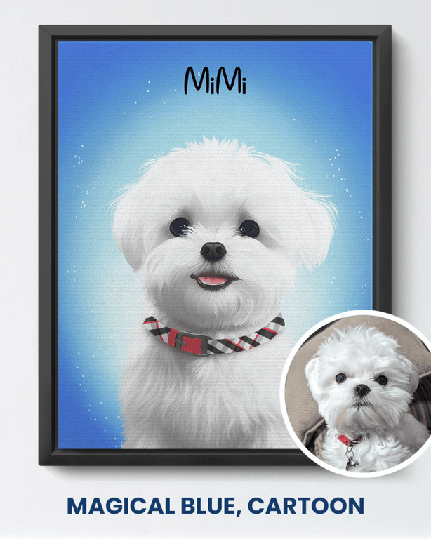 A3 Single Pet Portrait Commission - Framed main image 1