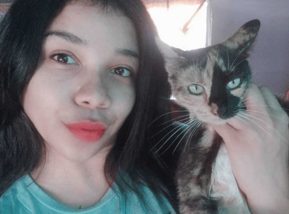 Courtney with a cat
