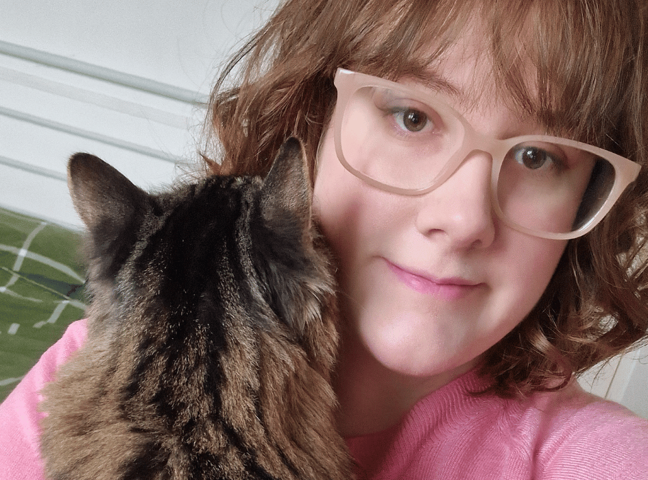 Anna with a cat