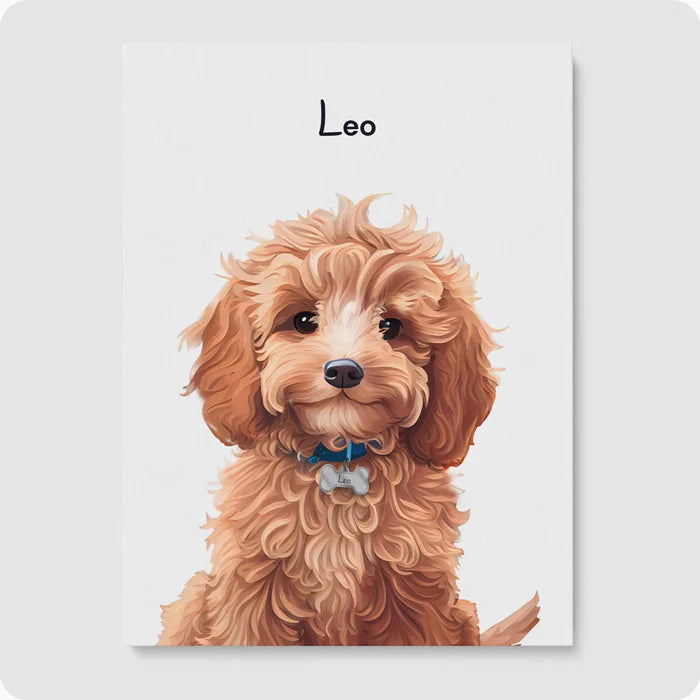 Custom Pet Portrait - 1 Pet New  PetPortraits.com Off White 8" x 10" Poster - No Frame